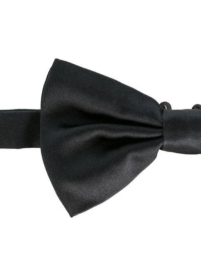 Dolce & Gabbana Satin Silk Bow Tie In Black