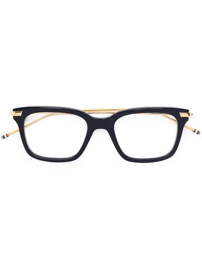 Shop Thom Browne Rectangle Frame Glasses