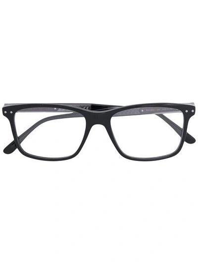 Shop Bottega Veneta Rectangle Frame Glasses In Black