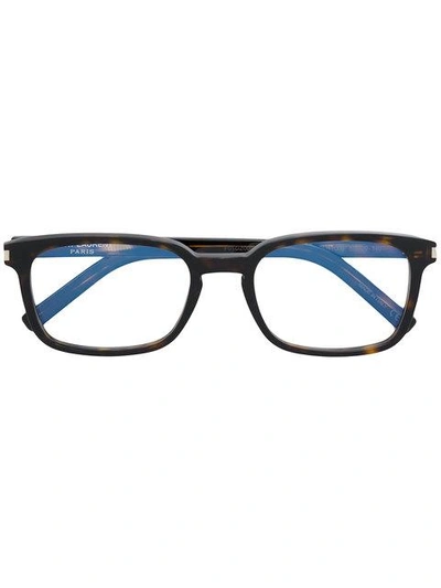 Shop Saint Laurent Rectangle Frame Glasses