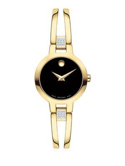 Shop Movado Women's Amorosa Bangle Goldtone & Diamond Bracelet Watch