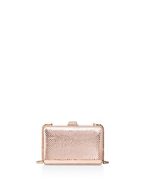 Michael Michael Pearl Embossed Box Clutch In Soft Pink/ Gold | ModeSens