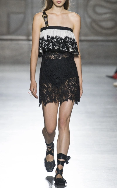 Shop Fausto Puglisi One Sleeve Lace Dress In Black