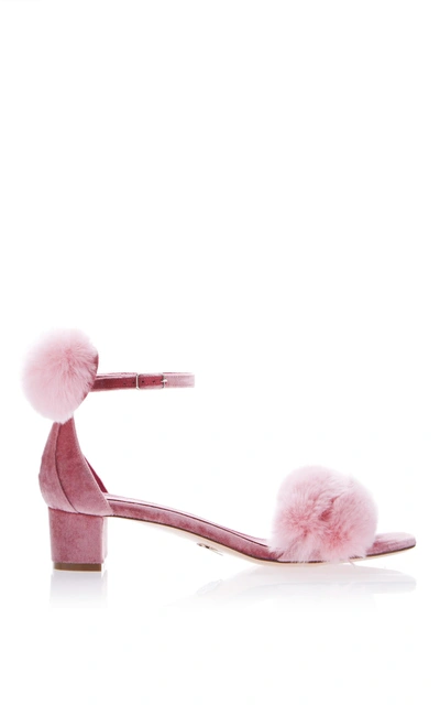 Shop Oscar Tiye Minnie Fur Sandal In Pink