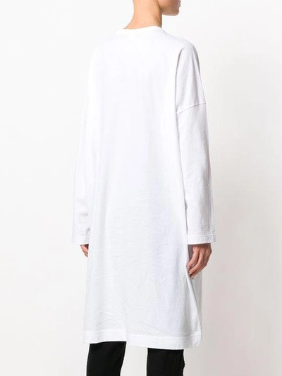 Shop Y's Logo Print Long-sleeved Dress - White