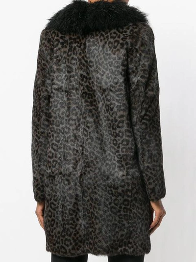 Shop Salvatore Santoro Leopard Print Fur Coat - Grey