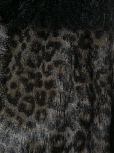 Shop Salvatore Santoro Leopard Print Fur Coat - Grey