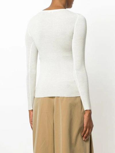 Shop Theory Fitted Round Neck Top In White