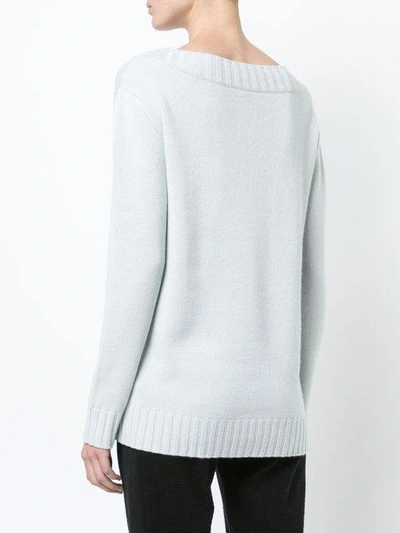 Shop Vince Round Neck Sweater In Blue