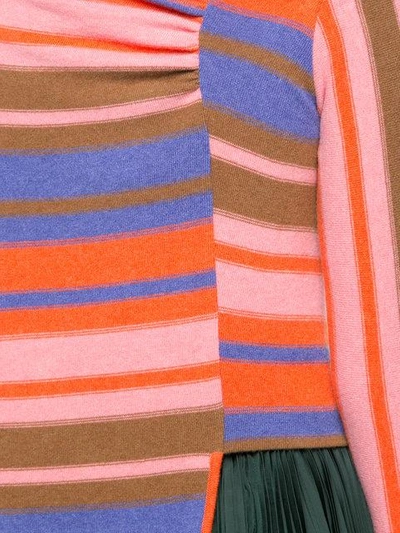 Shop Peter Pilotto Asymmetric Striped Sweater In Multicolour