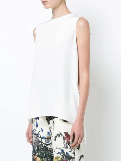 Shop Adam Lippes Corded Lace Pleated Top In White