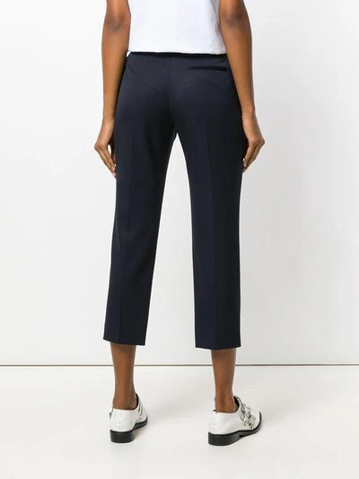 Shop Alexander Mcqueen Cropped Cigarette Trousers - Blue