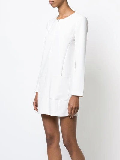 Shop Elizabeth And James Long Sleeve Shift Dress In Nude & Neutrals