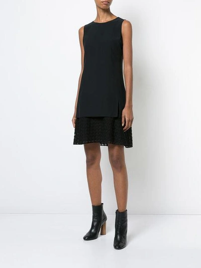 Shop Akris Punto Sleeveless Layered Dress In Black