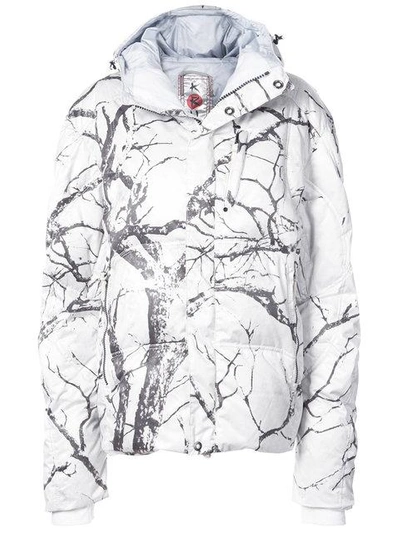 Shop Kru Tree Print Jacket - White