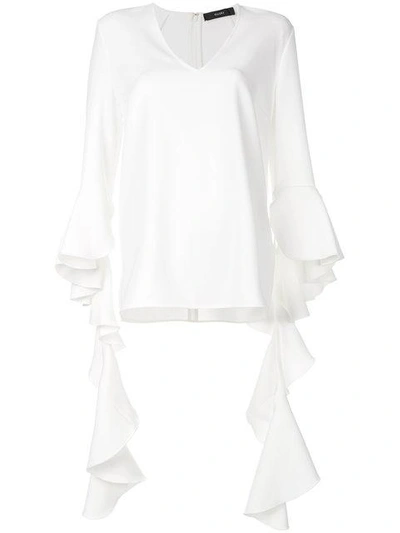 Shop Ellery Ace Frill Sleeve Blouse In White
