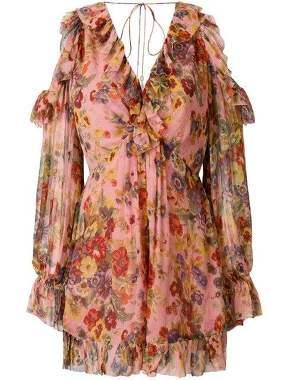 Shop Zimmermann Floral Ruffle Playsuit