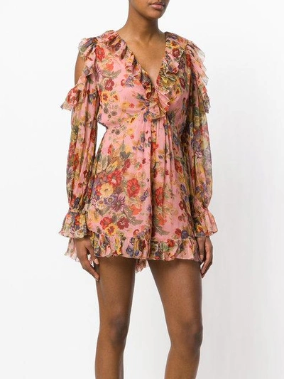 Shop Zimmermann Floral Ruffle Playsuit