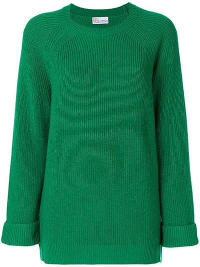 Shop Red Valentino Chunky Knit Jumper - Green