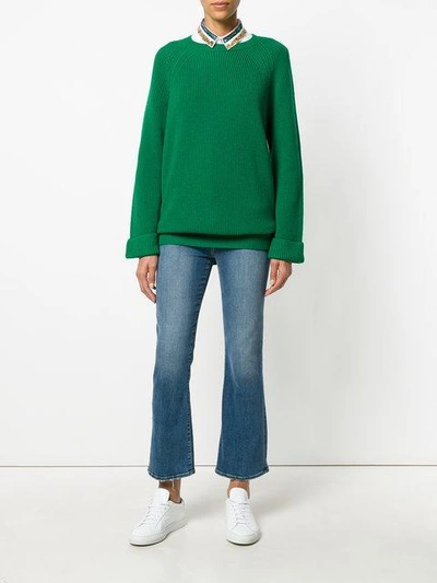 Shop Red Valentino Chunky Knit Jumper - Green