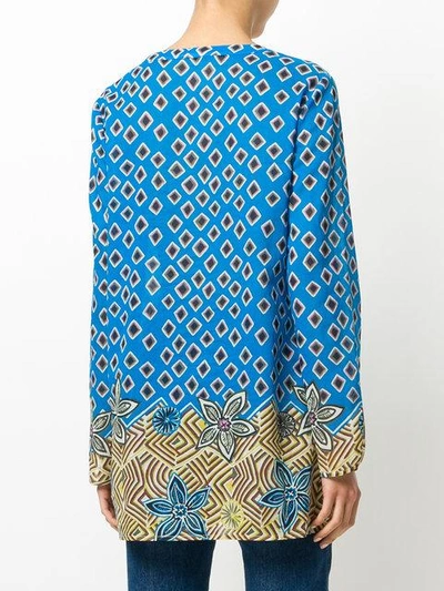 Shop Tory Burch Geometric Print Tunic In Blue