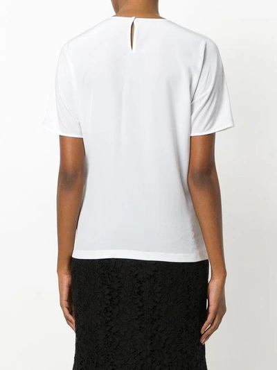 Shop Dolce & Gabbana Floral Brocade Logo T-shirt - White
