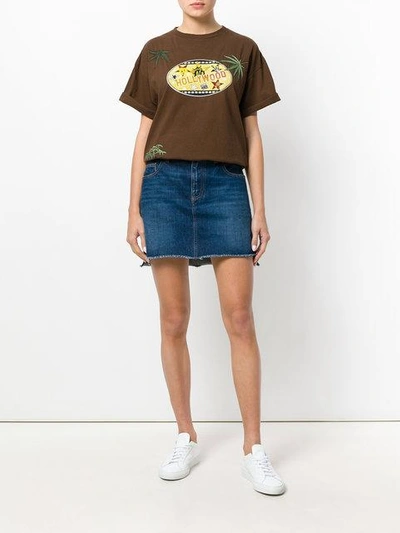 Shop Creatures Of The Wind Hollywood Print T-shirt In Brown
