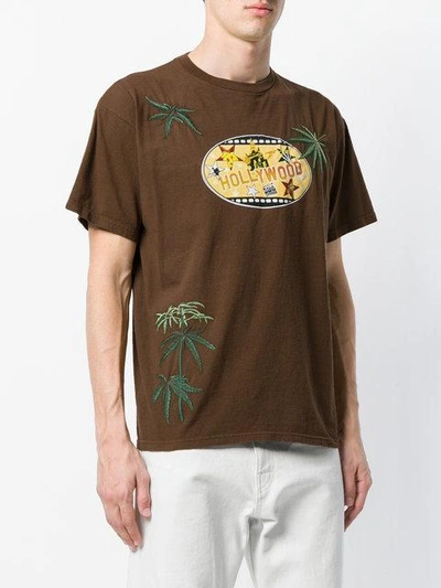 Shop Creatures Of The Wind Hollywood Print T-shirt In Brown