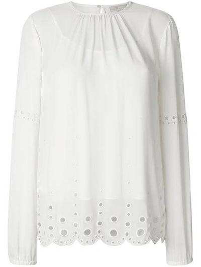 Shop Michael Michael Kors Eyelet Detail Blouse In Neutrals