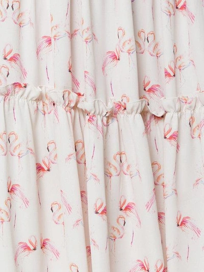 Shop Olympiah Flamingo Print Midi Skirt In White