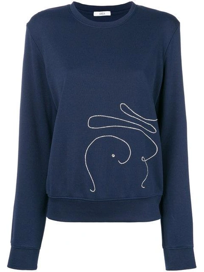 Shop Area Crystal Embellished Sweatshirt In Blue