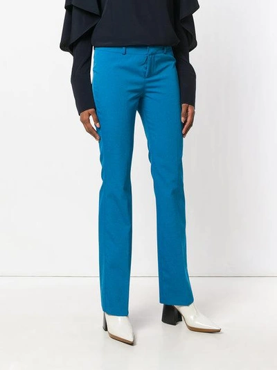 Shop Marni Tailored Bootcut Trousers In Blue