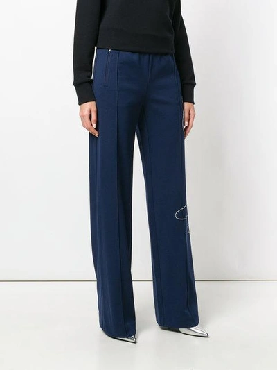 Shop Area Crystal Embellished Trousers In Blue