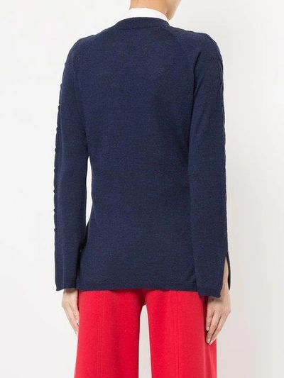 Shop Onefifteen Twist Front Knitted Top In Blue