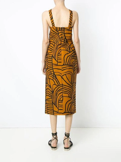 Shop Andrea Marques Printed Straight Dress - Yellow