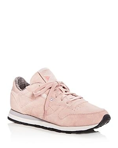 Shop Reebok Women's Classic Suede Lace Up Sneakers In Pink