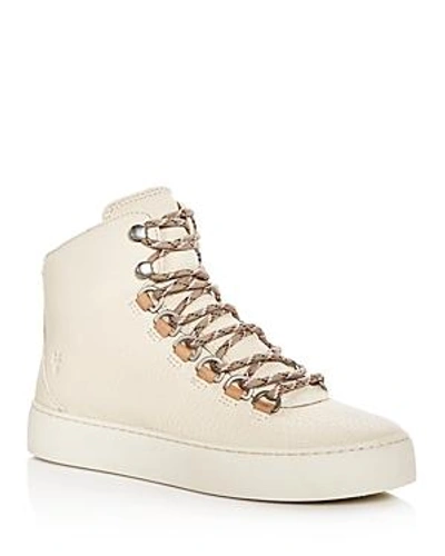 Shop Frye Women's Lena Leather Platform Hiker Sneakers In Off White