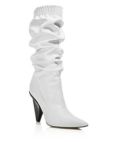 Shop Sigerson Morrison Women's Jay Leather Slouchy Booties In Ivory