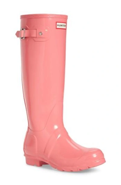 Shop Hunter Original High Gloss Boot In Pink