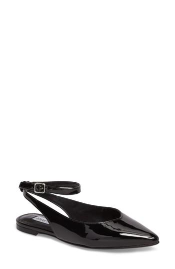 steve madden black patent leather flats