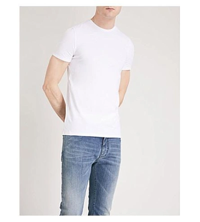Shop Emporio Armani Logo-print Cotton-jersey T-shirt In White