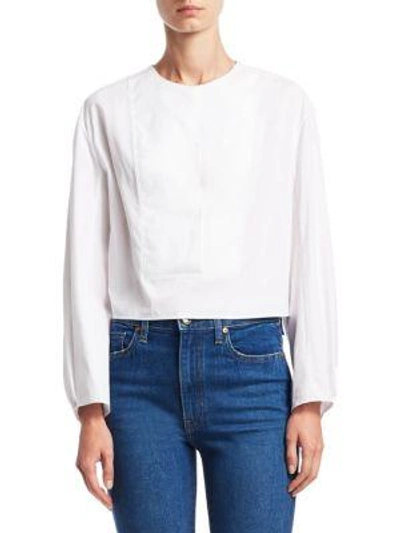 Shop Khaite Dorothy Cotton Blouse In White