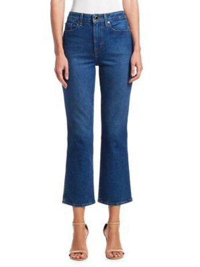 Shop Khaite Benny Flared Cropped Jean In Napa