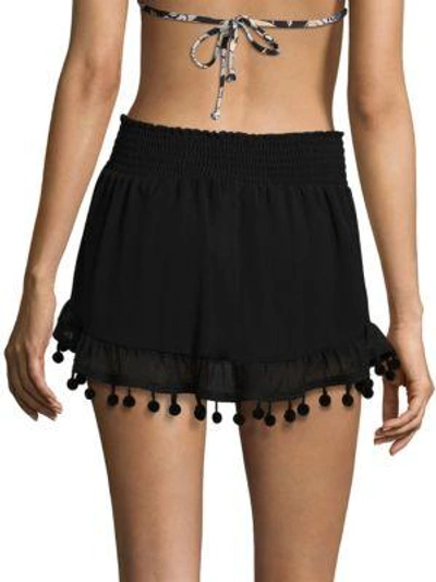 Shop Ramy Brook Stevie Pompom Trim Mini Skirt In Black