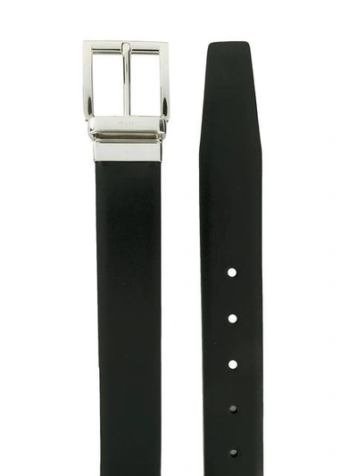 Shop Prada Saffiano Reversible Belt In Black