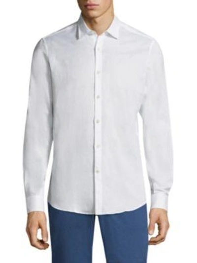Shop Ferragamo Cotton Button-front Shirt In Bianco
