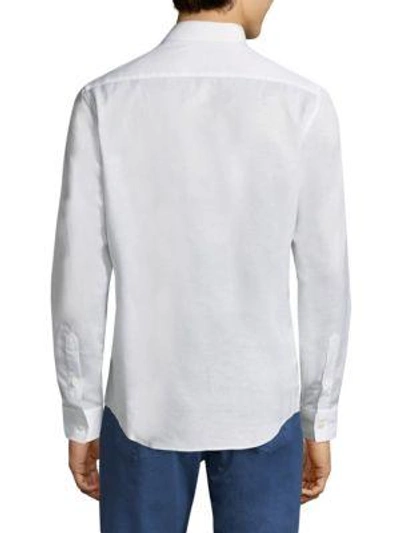 Shop Ferragamo Cotton Button-front Shirt In Bianco