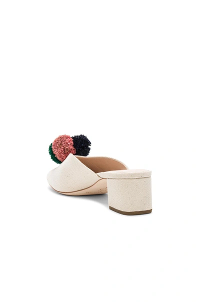Loeffler Randall Lulu Pom-pom Canvas Mules In Natural & Multi