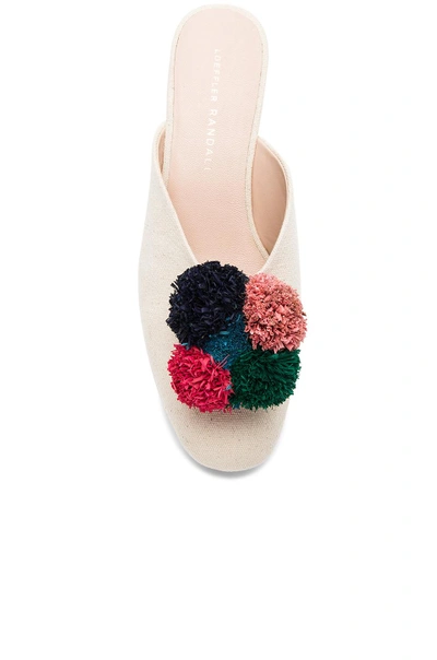 Loeffler Randall Lulu Pom-pom Canvas Mules In Natural & Multi