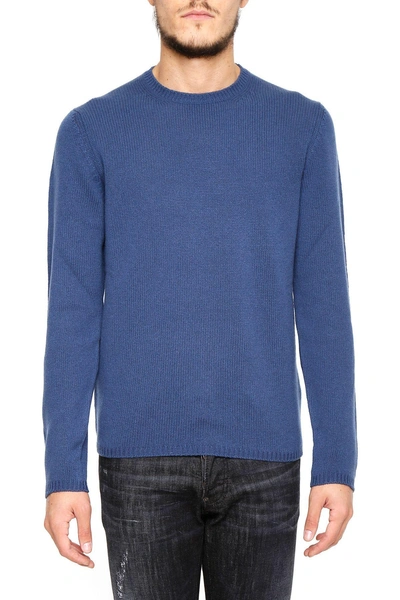 Shop Prada Cashmere Crew Neck Pull In Aviazioneblu